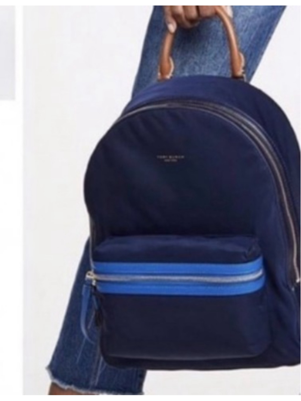 Women's Tory Burch Nylon Backpack One Size Navy and Blue